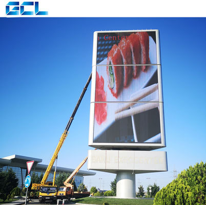 Kích thước tùy chỉnh Độ sáng cao màn hình LED mặt tiền ngoài trời P6 Với nguồn điện trung bình