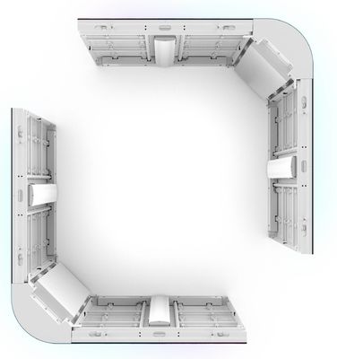Ngoài trời 3D hình L góc cong và góc phải Giải pháp P4 P5.7mm màn hình LED màn hình hiển thị nhôm chống nước IP65 960 * 960mm ngoài trời quảng cáo màn hình LED