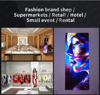 GOB P1.5 P1.8 P2 Indoor Led Poster Screen for Banner Portable Led Video Wall With Wheels cho cửa hàng triển lãm thương mại