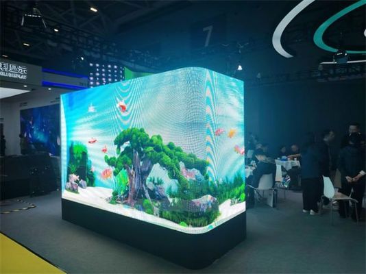 Ngoài trời 3D hình L góc cong và góc phải Giải pháp P4 P5.7mm màn hình LED màn hình hiển thị nhôm chống nước IP65 960 * 960mm ngoài trời quảng cáo màn hình LED
