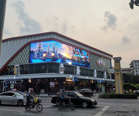 Tòa nhà bên ngoài cong 3D Billboard màn hình lớn Video LED Image Display P3.9 Màn hình quảng cáo cố định màn hình ngoài trời
