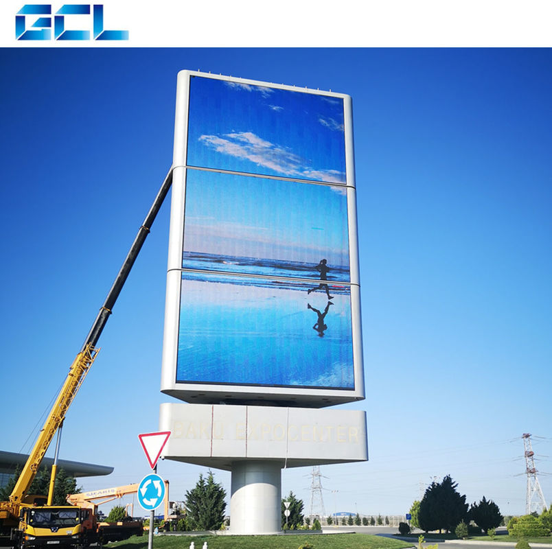 Kích thước tùy chỉnh Độ sáng cao màn hình LED mặt tiền ngoài trời P6 Với nguồn điện trung bình
