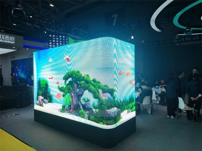 Ngoài trời 3D hình L góc cong và góc phải Giải pháp P4 P5.7mm màn hình LED màn hình hiển thị nhôm chống nước IP65 960 * 960mm ngoài trời quảng cáo màn hình LED